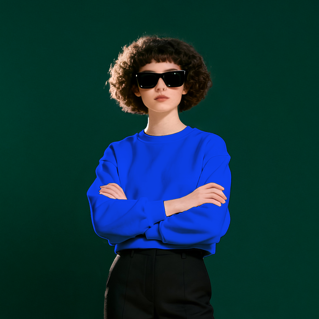 BLUE FLEECE WINTER SWEATSHIRT