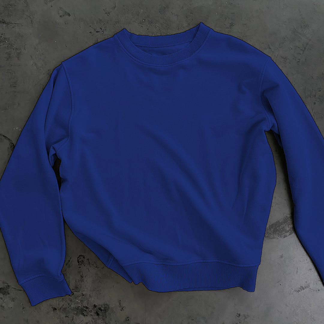 NAVY FLEECE WINTER SWEATSHIRT - COBALT GREEN