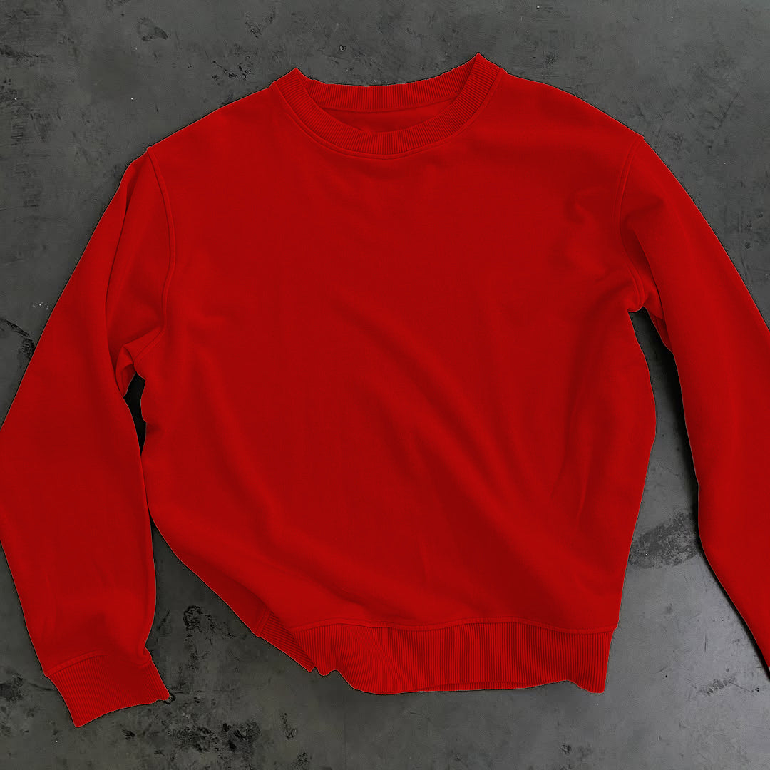 RED FLEECE WINTER SWEATSHIRT - COBALT GREEN