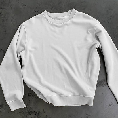 WHITE FLEECE WINTER SWEATSHIRT - COBALT GREEN