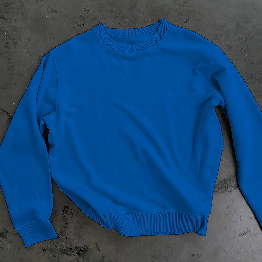BLUE FLEECE WINTER SWEATSHIRT - COBALT GREEN