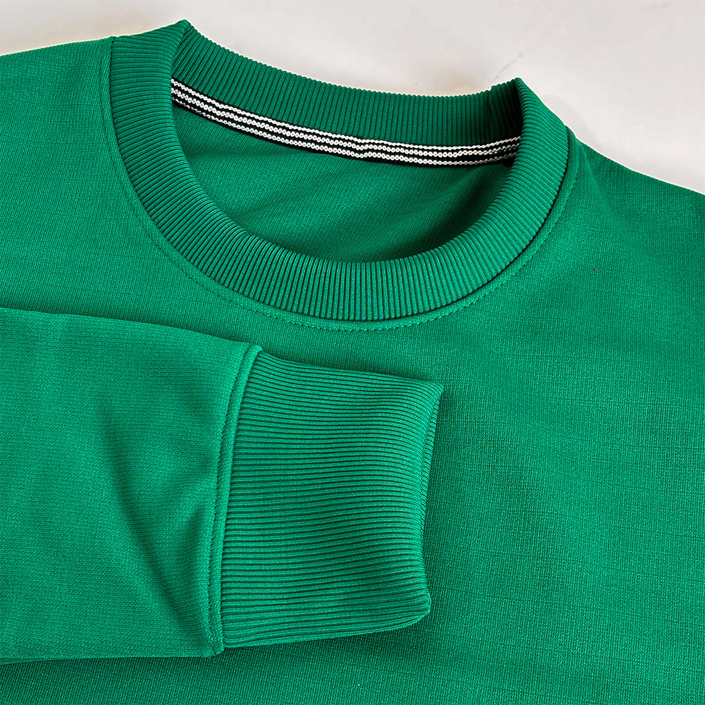 GREEN FLEECE WINTER SWEATSHIRT - COBALT GREEN
