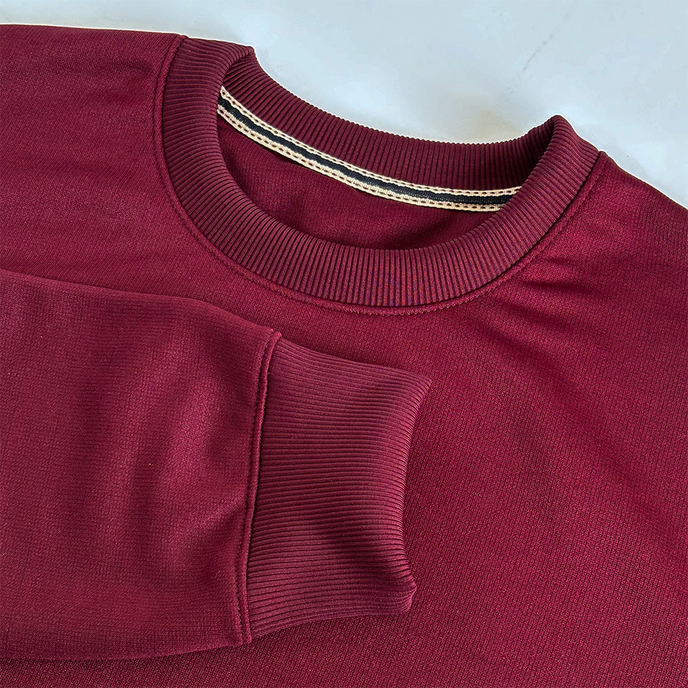 MAROON FLEECE WINTER SWEATSHIRT - COBALT GREEN