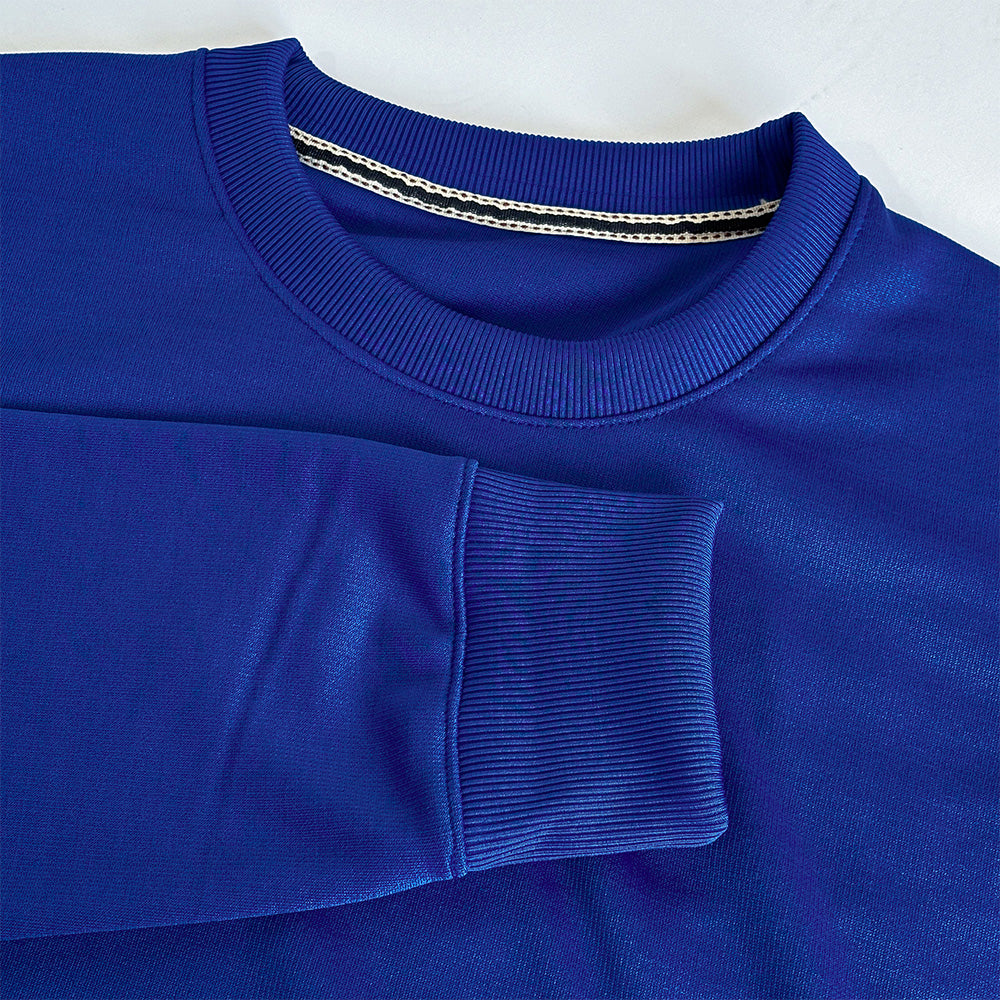 NAVY FLEECE WINTER SWEATSHIRT - COBALT GREEN