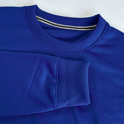NAVY FLEECE WINTER SWEATSHIRT - COBALT GREEN