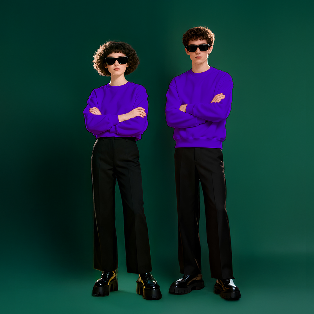 PURPLE FLEECE WINTER SWEATSHIRT