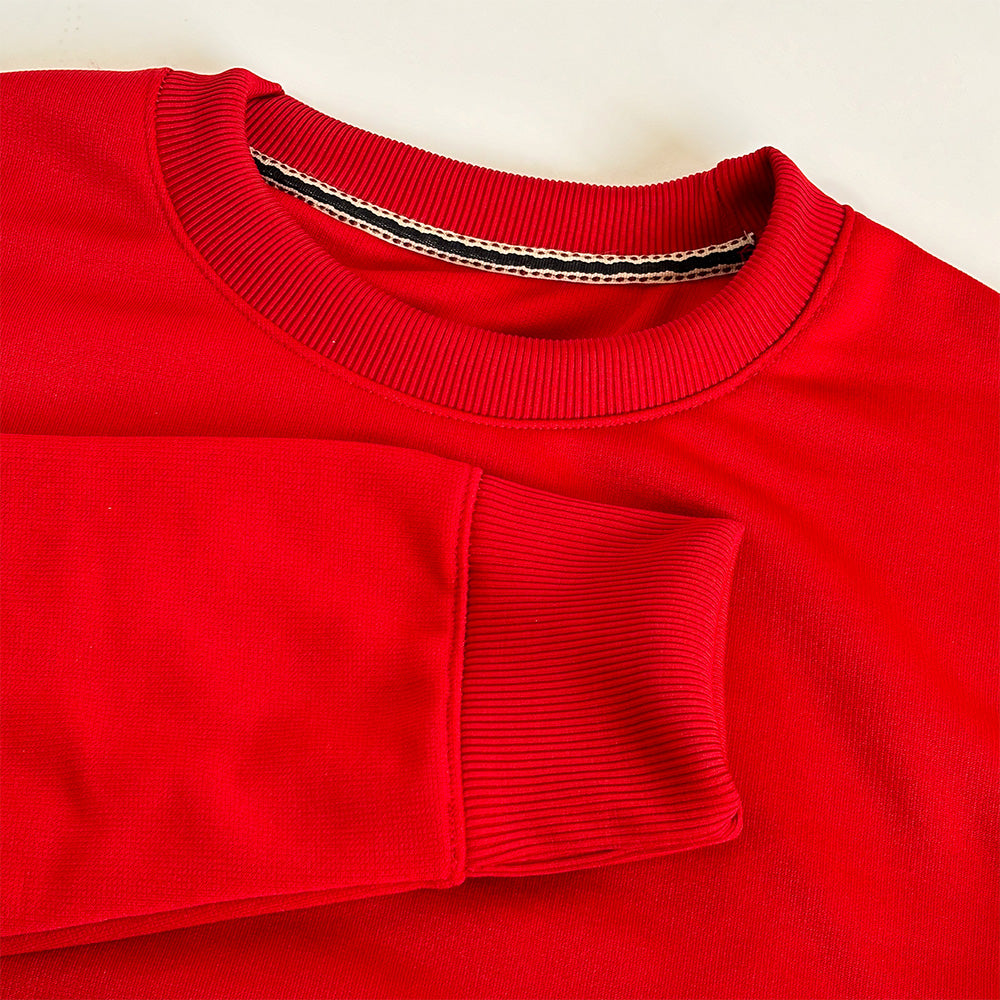 RED FLEECE WINTER SWEATSHIRT - COBALT GREEN