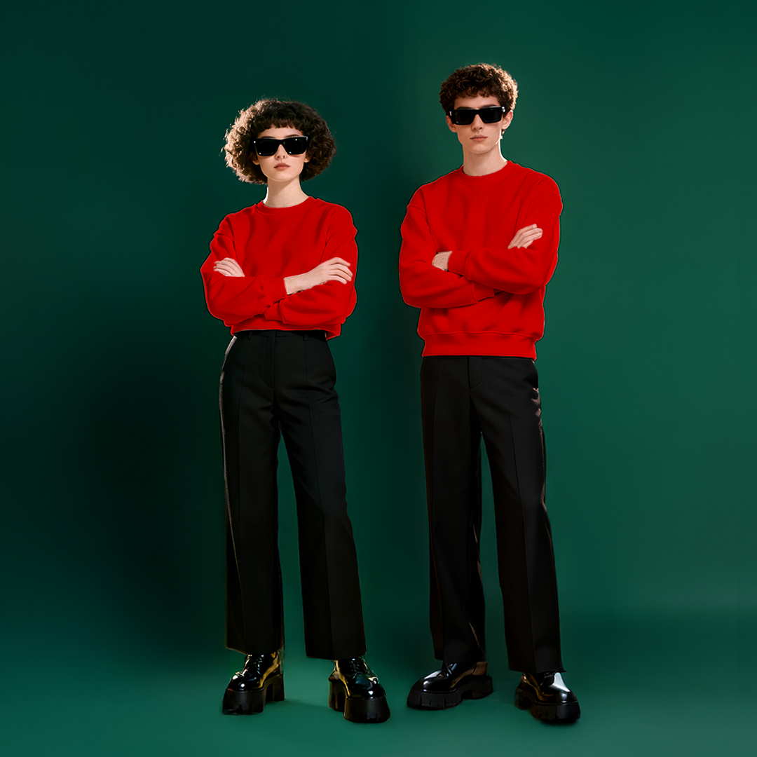 RED FLEECE WINTER SWEATSHIRT