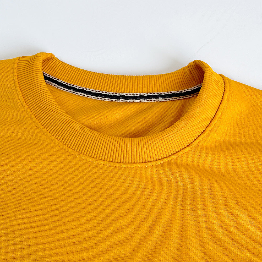 YELLOW FLEECE WINTER SWEATSHIRT - COBALT GREEN