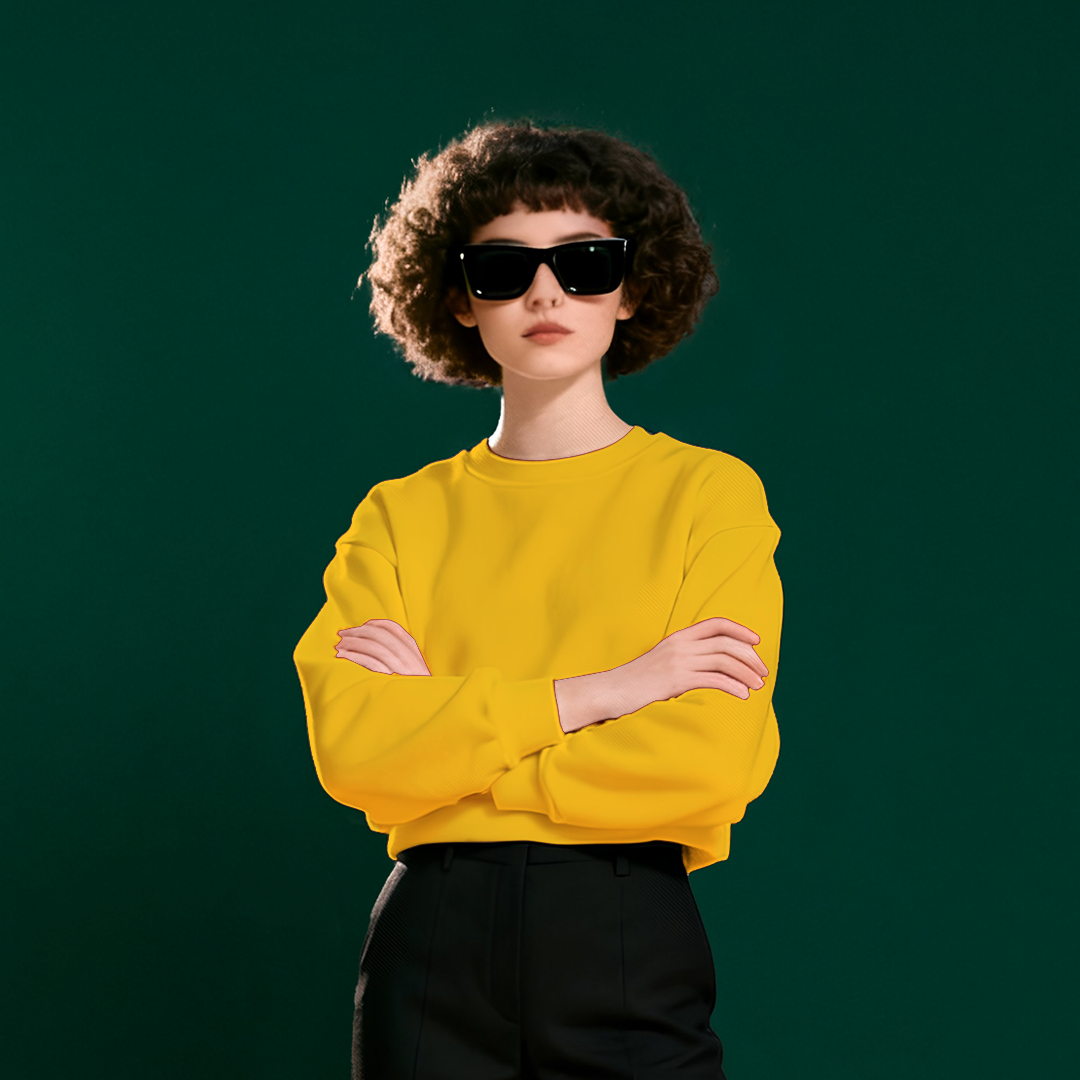 YELLOW FLEECE WINTER SWEATSHIRT
