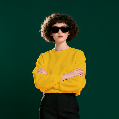 YELLOW FLEECE WINTER SWEATSHIRT